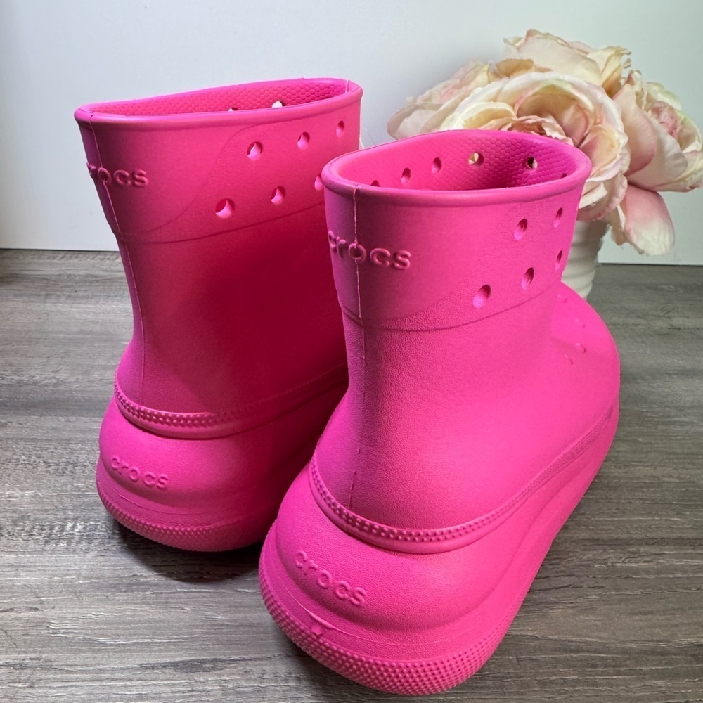 BNWT CROCS Crush Platform Waterproof Boots $80 pink - Picture 3 of 9